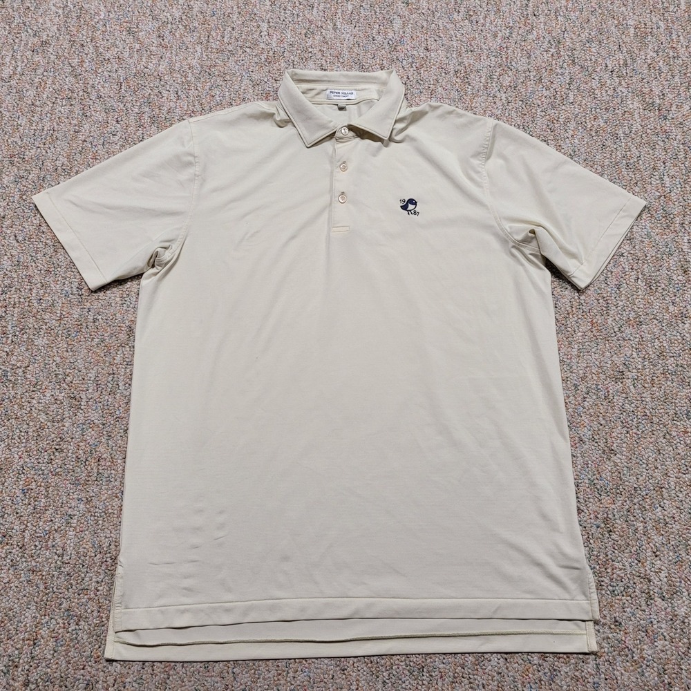 Peter Millar Summer Comfort Polo Shirt Mens Large Yellow Performance Nemacolin